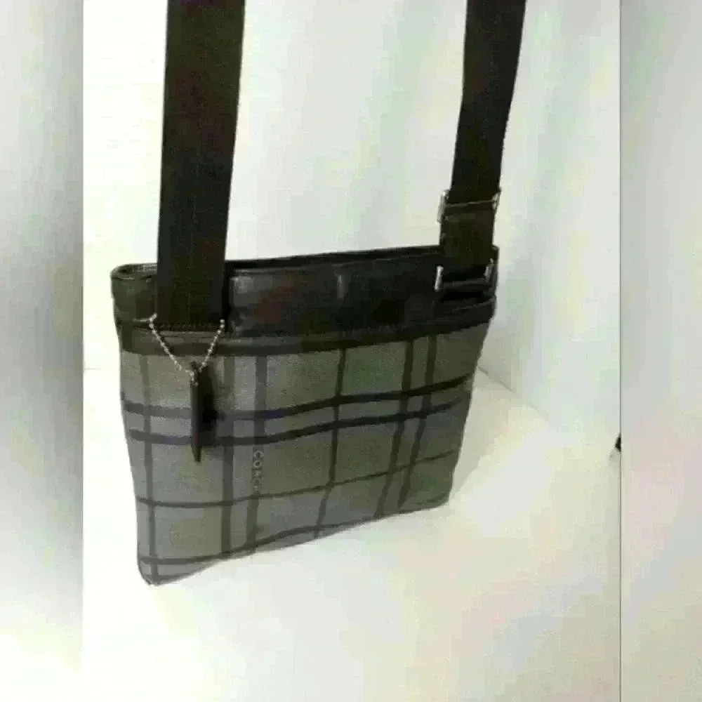 Coach Mens Crossbody Messenger Bag Could Be Unisex Plaid